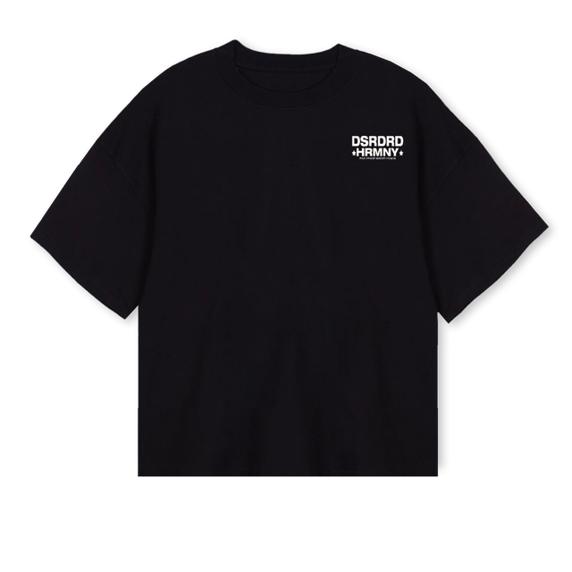 DJ BRUCE Black Oversized Boxy Tee.