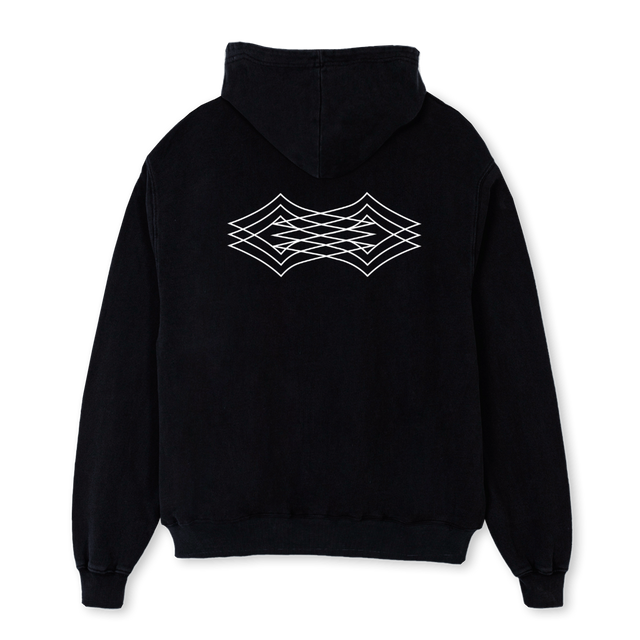 STARM Black Oversized Zipped Hoodie.
