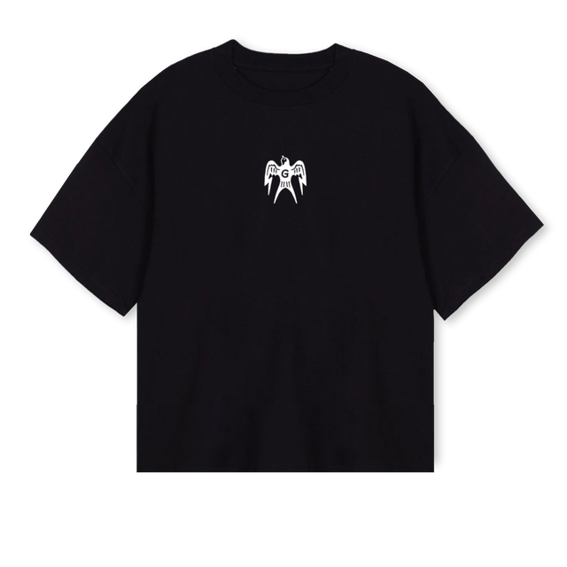 ATHELTICCLUB Black Oversized Boxy Tee.