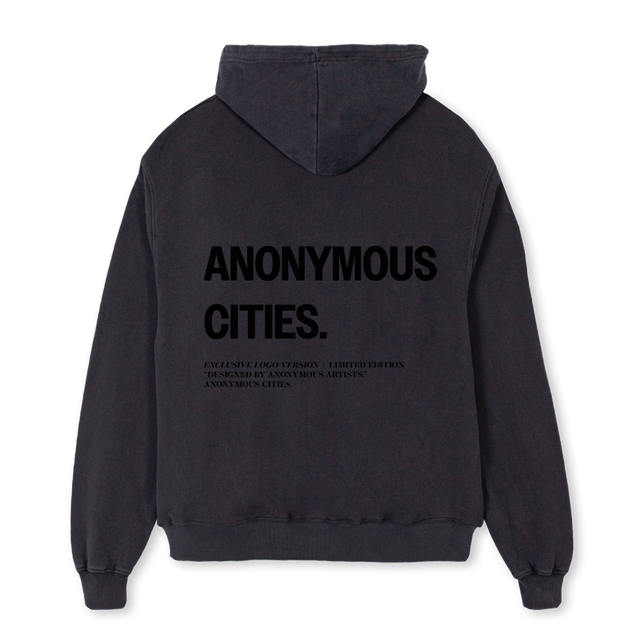ZIPUPHOODIEFIRST Vintage Black Oversized Zipped Hoodie.