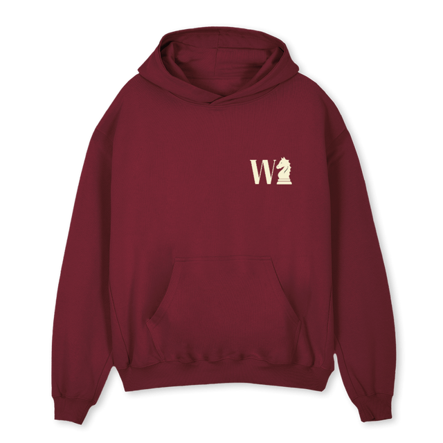 TESTEINS Burgundy Oversized Hoodie.