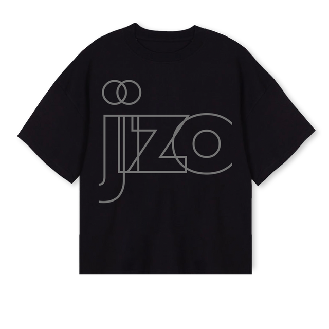 JIZO Black Oversized Boxy Tee.