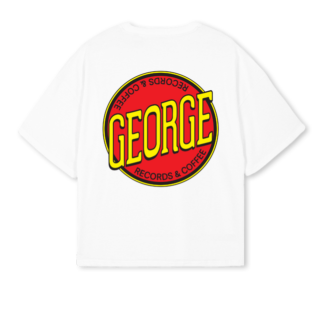 GEORGENEWLOGO White Oversized Boxy Tee.