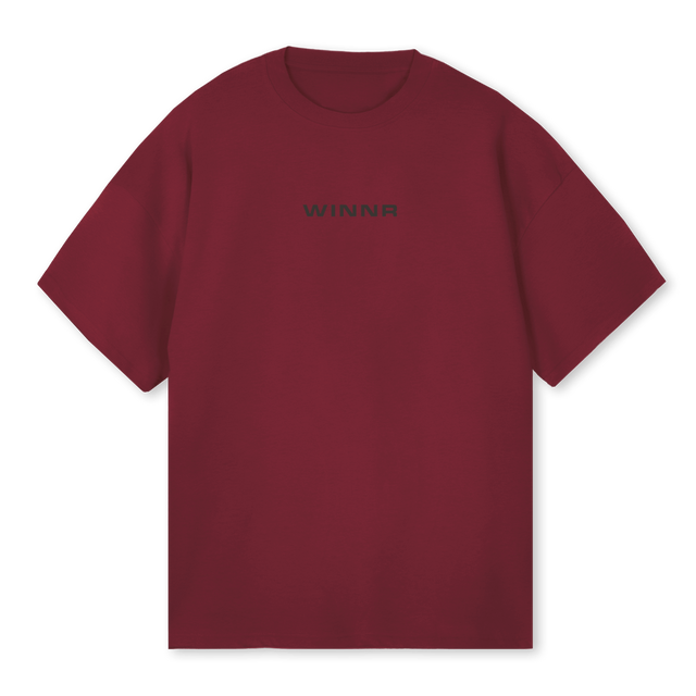 OVERSIZEWINNRONE Burgundy Oversized Tee.