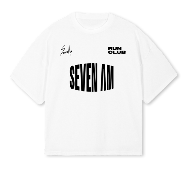 WHITERUNCLUBCROPPED White Oversized Boxy Tee.