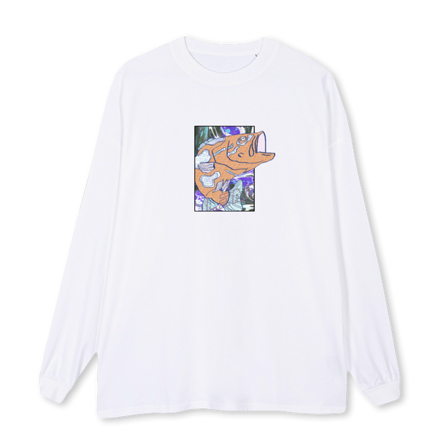 LIQUID BARSCH White Oversized LS Tee.