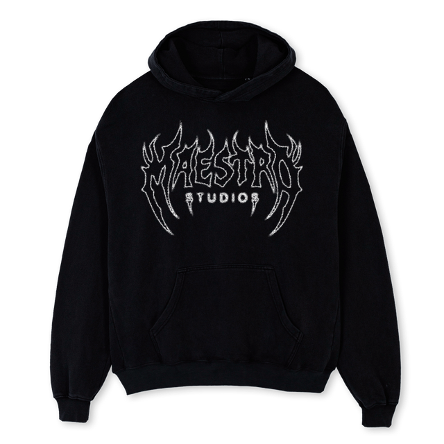 XEROXTRIBAL Black Oversized Hoodie.