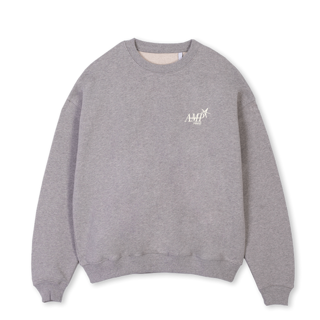 AMPCLUBSAMPLECNJ Grey Marl Oversized Crewneck Sweater.