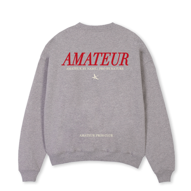 AMPCLUBSAMPLECNJ Grey Marl Oversized Crewneck Sweater.