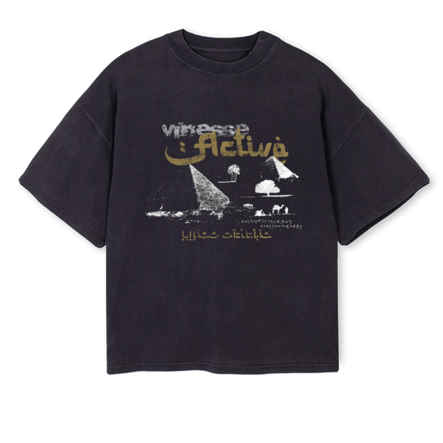 VINESSEEGYPT Vintage Black Oversized Boxy Tee.