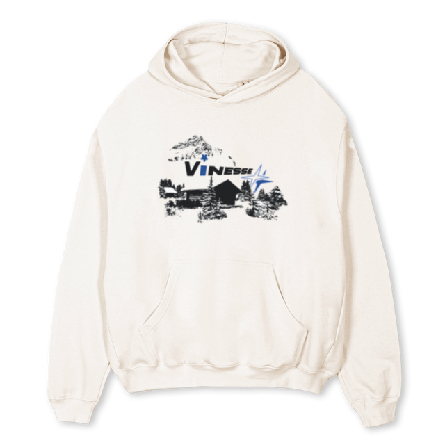 VINESSESNOW Vintage White Oversized Hoodie.