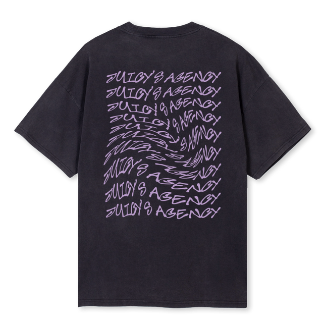 JUICYAGENCY Vintage Black Oversized Tee.