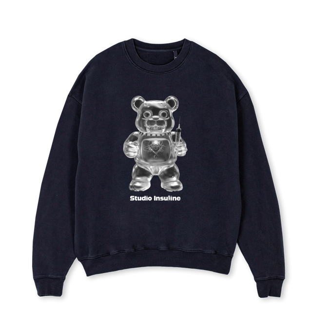 HARRY BEAU FRONT Vintage Black Oversized Crewneck Sweater.