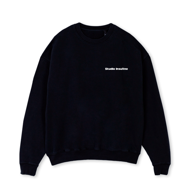 HYPO GETTING HIGH Black Oversized Crewneck Sweater.