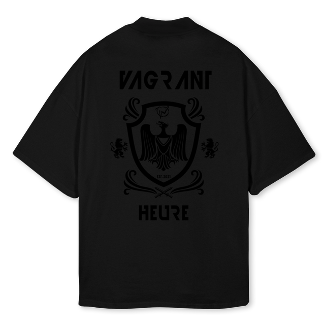 HOUSEOFVII Black Oversized Mock Neck Tee.