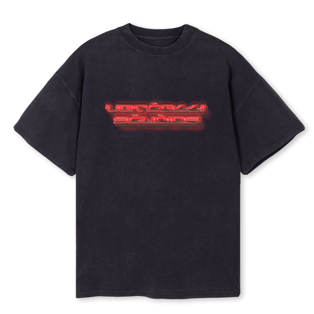 GLOWUP WASHEDTEE Vintage Black Oversized Tee.