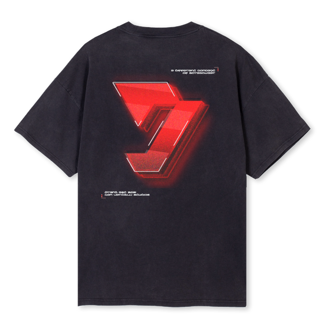 GLOWUP WASHEDTEE Vintage Black Oversized Tee.