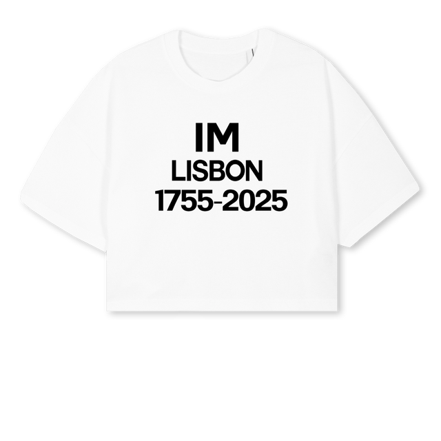 IMMACULET White Cropped Oversized Tee.