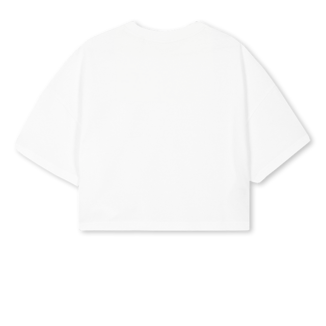 IMMACULET White Cropped Oversized Tee.