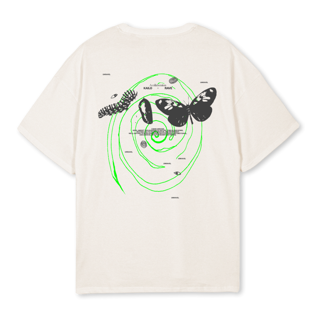 UNRAVELONE Vintage White Oversized Tee.
