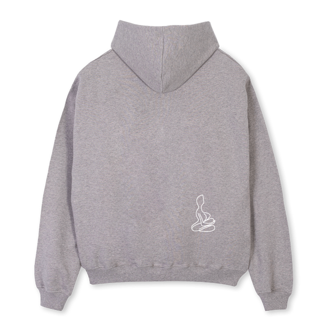 GREYHOODIESIMPLE LOG Grey Marl Oversized Hoodie.