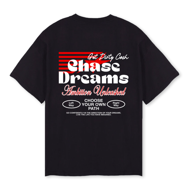CHASE DR Black Oversized Tee.