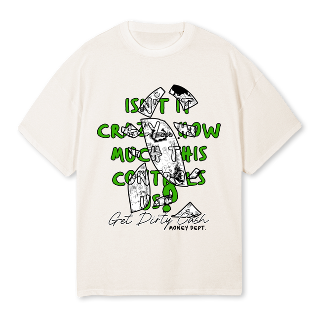 CONTROL US Vintage White Oversized Tee.