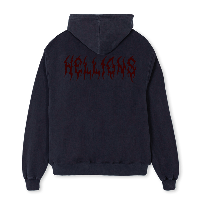 HELLIONSAMPLE Vintage Black Oversized Hoodie.