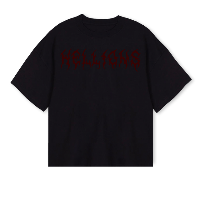 SAMPLERØD Black Oversized Boxy Tee.