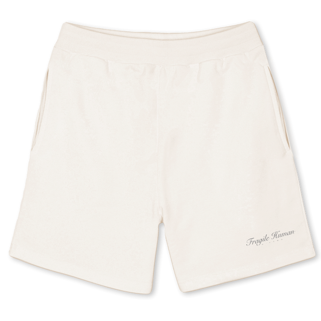 FH LOG Vintage White Relaxed Sweatshorts.