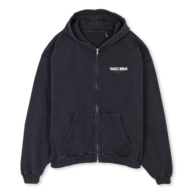 FRGL CH Vintage Black Oversized Zipped Hoodie.