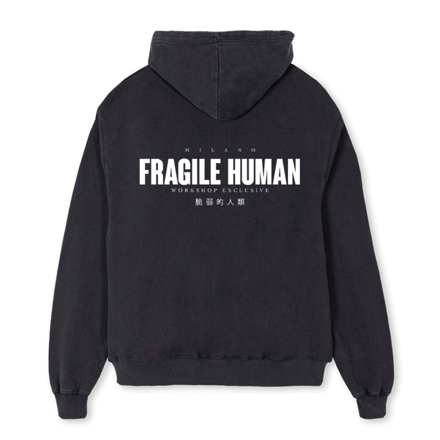 FRGL CH Vintage Black Oversized Zipped Hoodie.