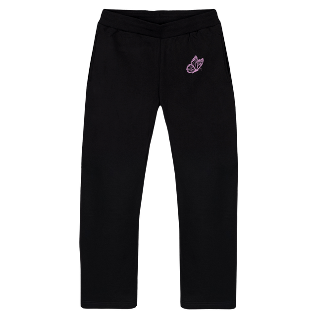 PRIMETIME STRAIGHT L Black Straight-Leg Relaxed Sweatpants.