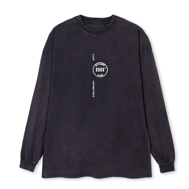 FCKCITYBLACK Vintage Black Oversized LS Tee.