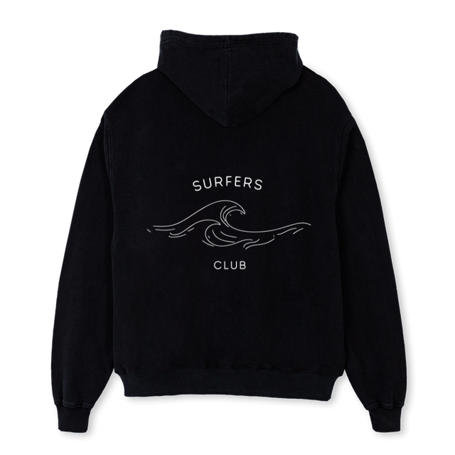 ENDLESS WAVE Black Oversized Hoodie.