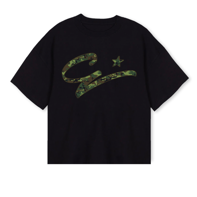 CAMIIVAN Black Oversized Boxy Tee.
