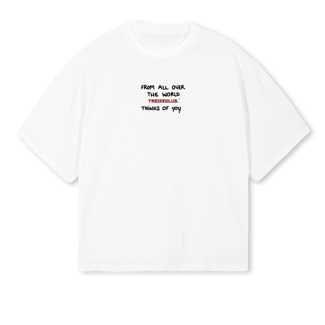 TREIZECLUBBPEACE White Oversized Boxy Tee.