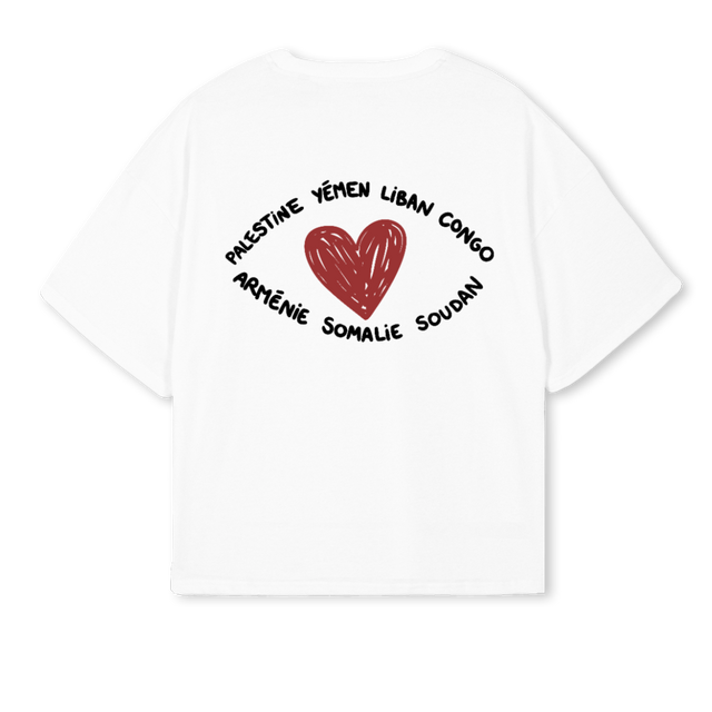 TREIZECLUBBPEACE White Oversized Boxy Tee.