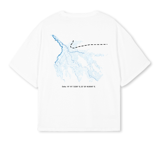 BLUEDOTTEDOKVONGO White Oversized Boxy Tee.