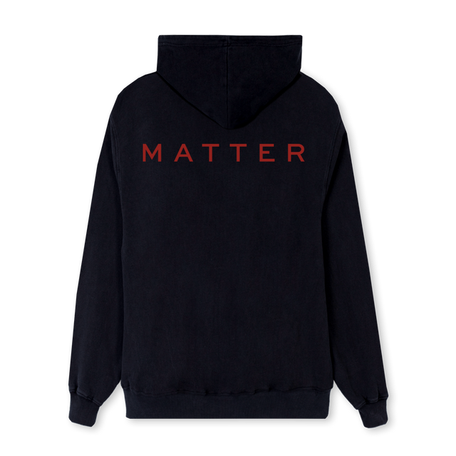 HOODIEMATTERREDFLOGO Black Regular Hoodie.