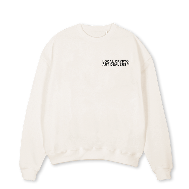 LCADBWSWEAT Vintage White Oversized Crewneck Sweater.