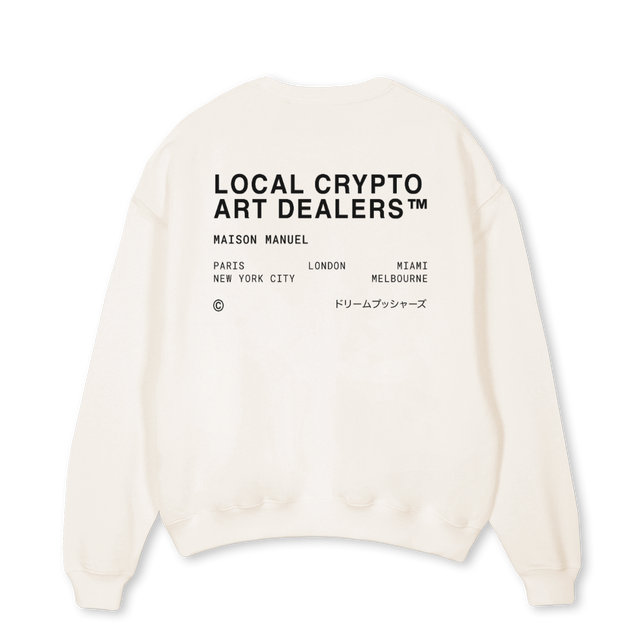LCADBWSWEAT Vintage White Oversized Crewneck Sweater.