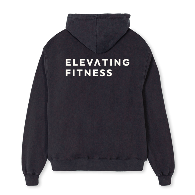 ZIPPEREF Vintage Black Oversized Zipped Hoodie.