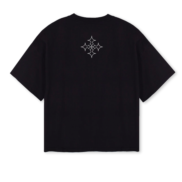 RRATED Black Oversized Boxy Tee.
