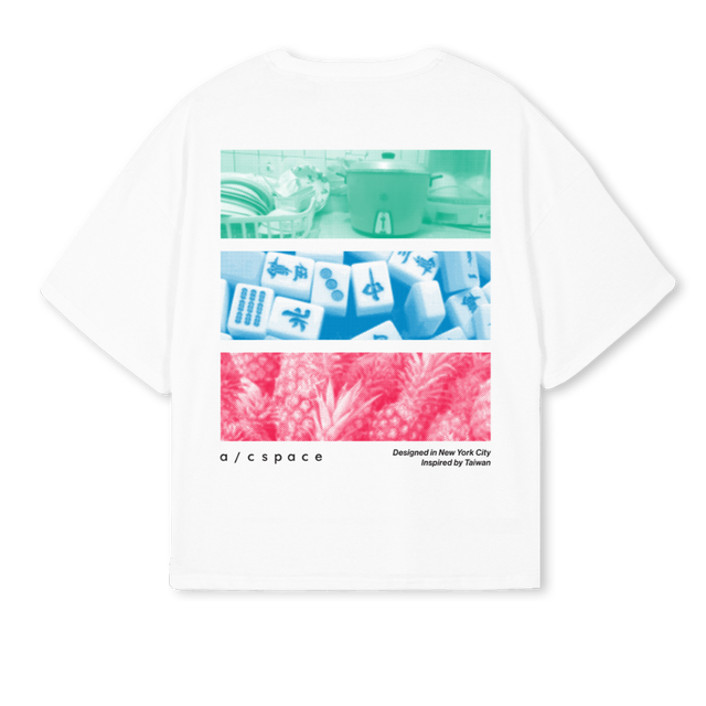 TAIWAN TRIBUTE White Oversized Boxy Tee.