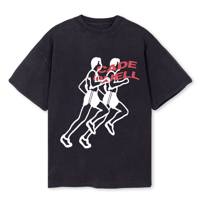 RUNNERS CADE RUELL Vintage Black Oversized Tee.