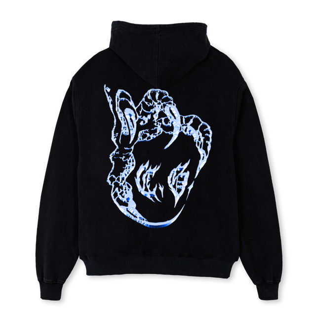 CHROMEC Black Oversized Zipped Hoodie.