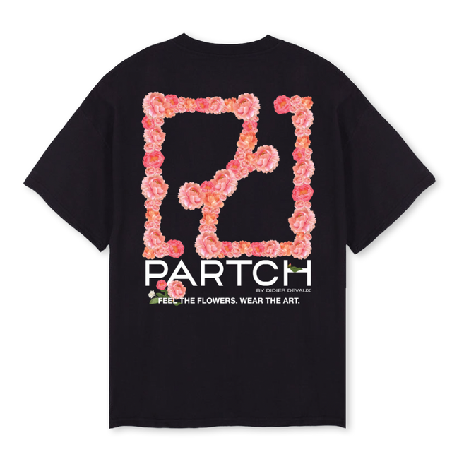 FLOWEROVBLACK Black Oversized Tee.