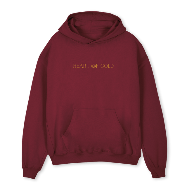 HOGBURGUNDYGOLDEMB Burgundy Oversized Hoodie.