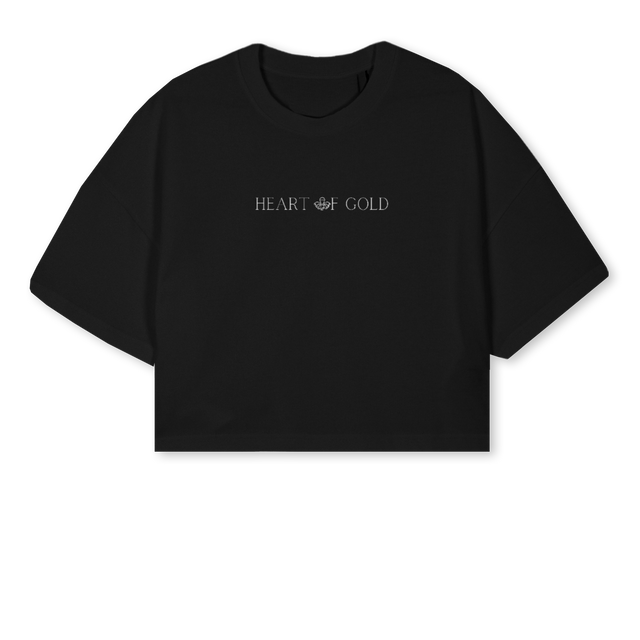HOGBLACKCROP Black Cropped Oversized Tee.